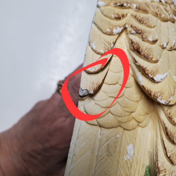 Vintage Chalkware Snowy Owl Wall Hanging Legend Products 1982 Made in England - Picture 9 of 9